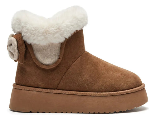 Pantufla Mujer Pantubota Chiporro Camel Plataforma Liviana