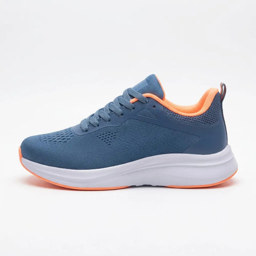 Zapatilla Mujer Deportiva Azul Gris Gimnasio Running Yoga