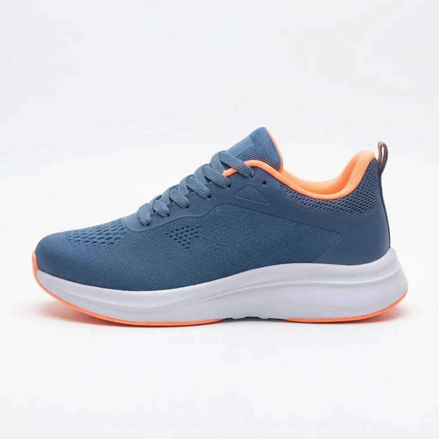 Zapatilla Mujer Deportiva Azul Gris Gimnasio Running Yoga