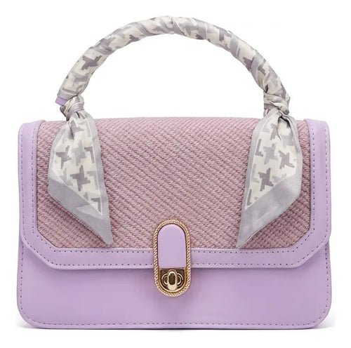 Cartera Mujer Bandolera De Mano Lila Correa Ajustable Cute