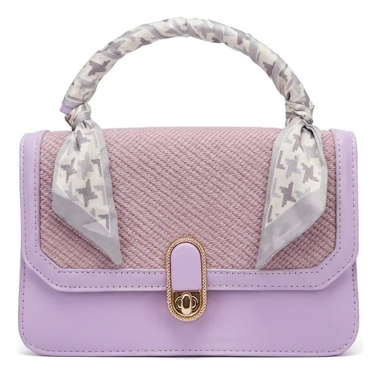 Cartera Mujer Bandolera De Mano Lila Correa Ajustable Cute