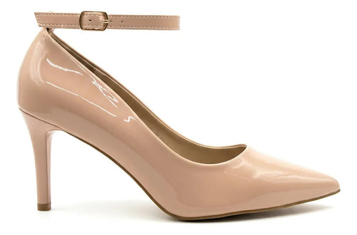 Stiletto Nude Taco Alto Charol Mujer Pulsera Elegante