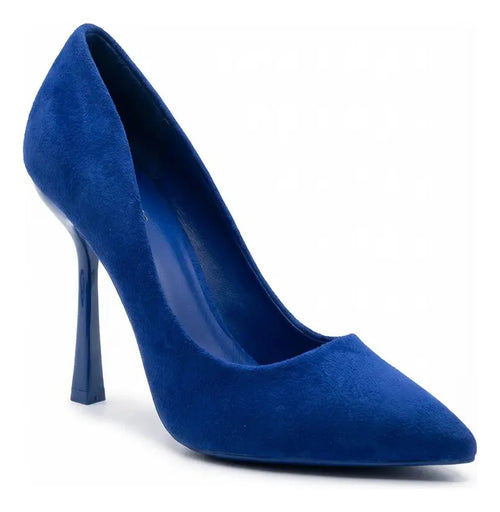 Zapato Mujer Stiletto Azul Rey Taco 10 Cm Aguja Elegante