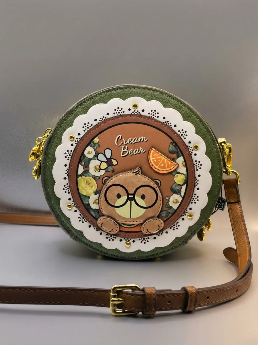Cartera Mujer Bandolera Monedero Cream Bear Original Cute
