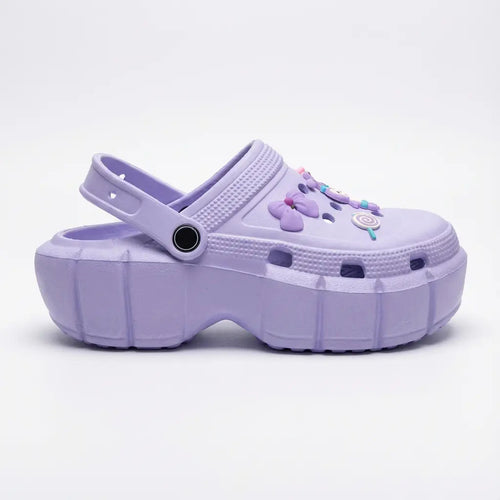 Zueco Mujer Sandalia Plataforma Lila Liviana Verano Charms