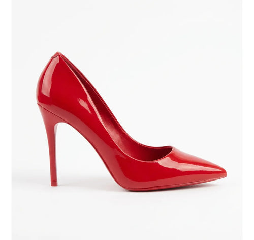 Zapato Rojo Stiletto Tacon Charol Taco 10cm Plataforma Mujer