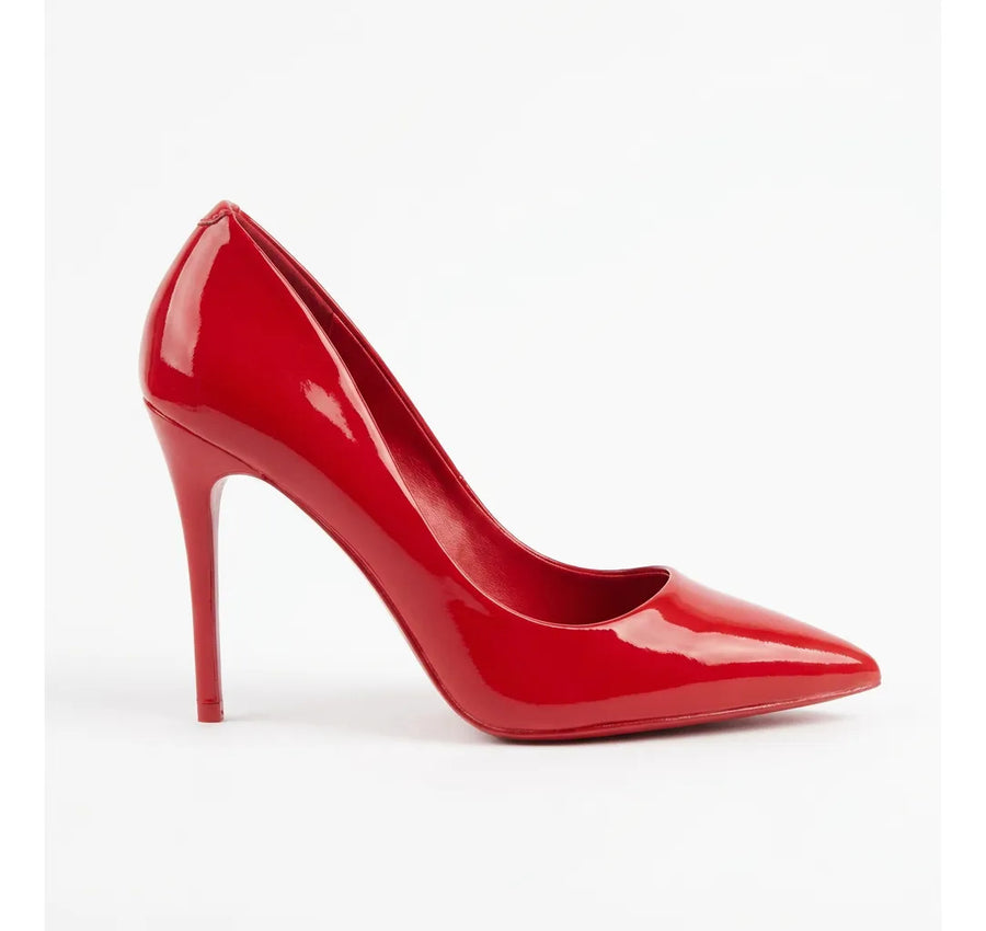 Zapato Rojo Stiletto Tacon Charol Taco 10cm Plataforma Mujer