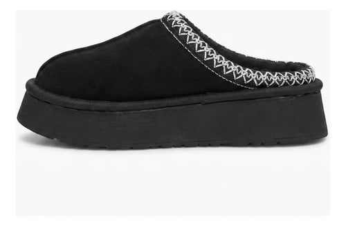 Zueco Mujer Pantufla Chiporro Negro Liviana Caliente Comoda
