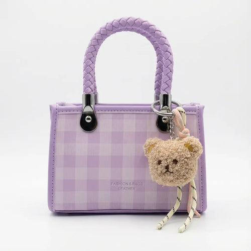 Cartera Mujer Bandolera Lila Handbag Cute Oso Kawai Charms