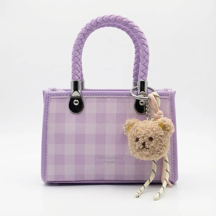 Cartera Mujer Bandolera Lila Handbag Cute Oso Kawai Charms