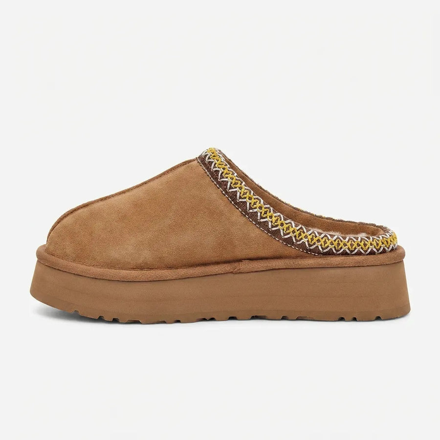 Zueco Mujer Pantufla Chiporro Camel Liviana Caliente Comoda