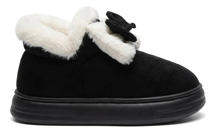 Pantufla Mujer Chiporro Botin Plataforma Gamuza Liviana