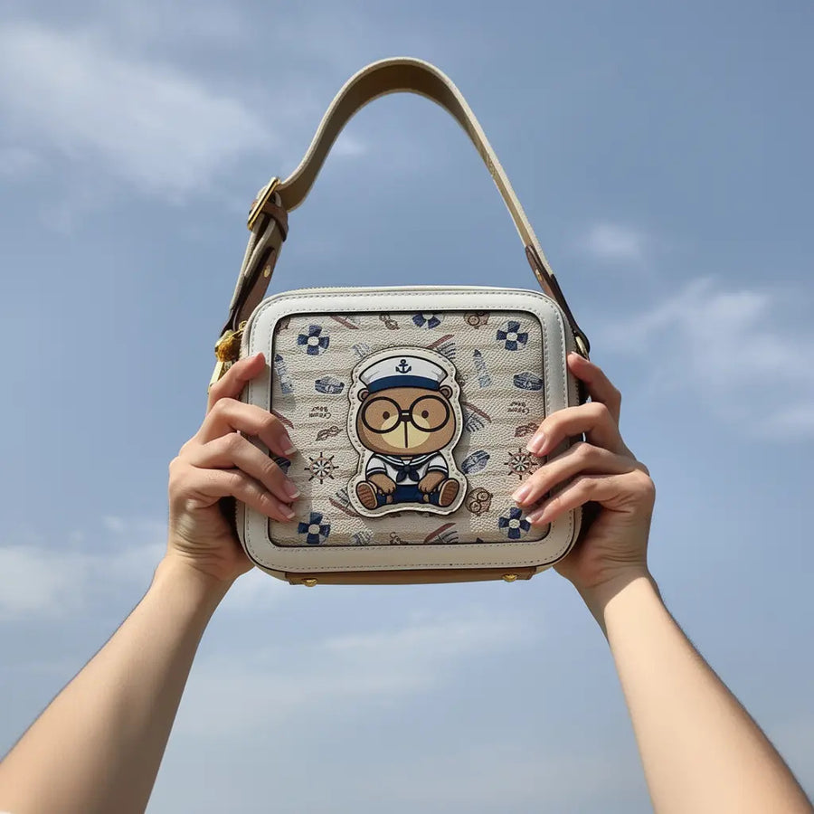 Cartera Mujer Bandolera Cute Oso Cream Bear Original Regalo